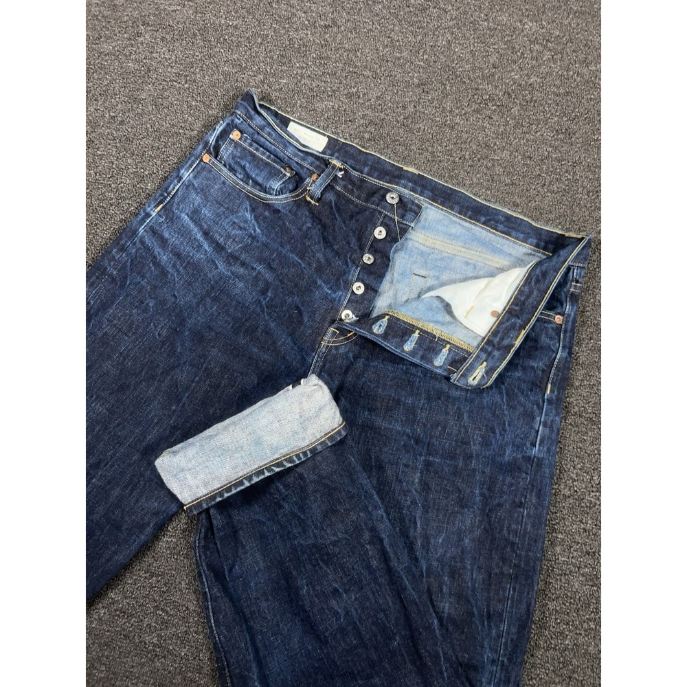 Best Made Co Selvage Jeans Mens 36 Dark Straight Leg Button Fly Denim Made USA